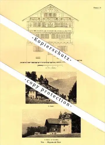 Photographien / Ansichten , 1935 , Evolène , Vex , Les Mayens-de-Sion , Prospekt , Architektur , Fotos !!!