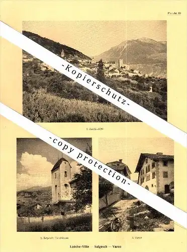 Photographien / Ansichten , 1935 , Salgesch , Varen , Loèche Ville / Leukerbad , Leuk Prospekt , Architektur , Fotos !!!