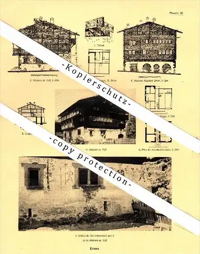 Photographien / Ansichten , 1935 , Ernen , Bezirk Goms , Prospekt , Architektur , Fotos !!!