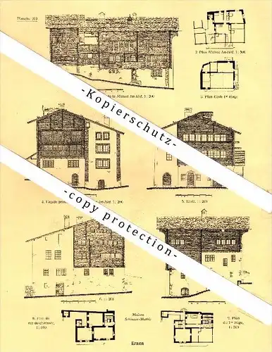 Photographien / Ansichten , 1935 , Ernen , Bezirk Goms , Prospekt , Architektur , Fotos !!!