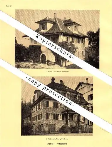 Photographien / Ansichten , 1927 , Meilen , Wädenswil , Sihlbrugg , Kilchberg , Prospekt , Architektur , Fotos !!!