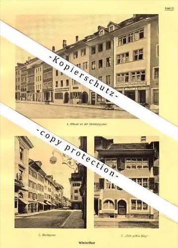 Photographien / Ansichten , 1927 , Winterthur , Steinberggasse , Marktgasse , Prospekt , Architektur , Fotos !!!