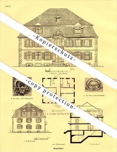 Photographien / Ansichten , 1927 , Winterthur , Pflanzschul , Marktgasse , Prospekt , Architektur , Fotos !!!