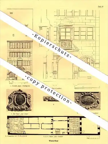 Photographien / Ansichten , 1927 , Winterthur , Pflanzschul , Marktgasse , Prospekt , Architektur , Fotos !!!