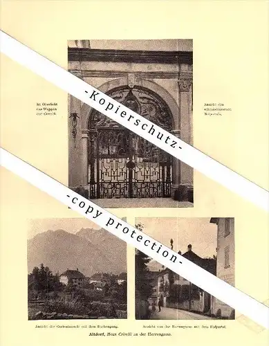 Photographien / Ansichten , 1910 , Altdorf , Haus Crivelli , Herrengasse , Prospekt , Architektur , Fotos !!!