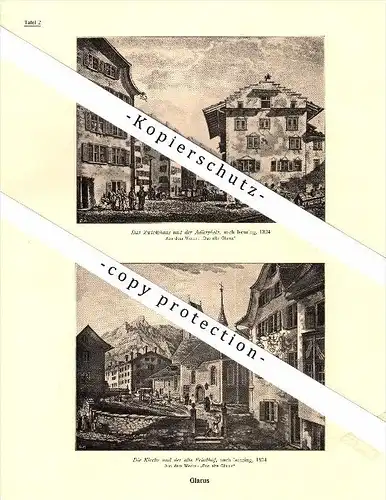 Photographien  / Ansichten , 1919 , Glarus , Prospekt , Fotos , Architektur !!!