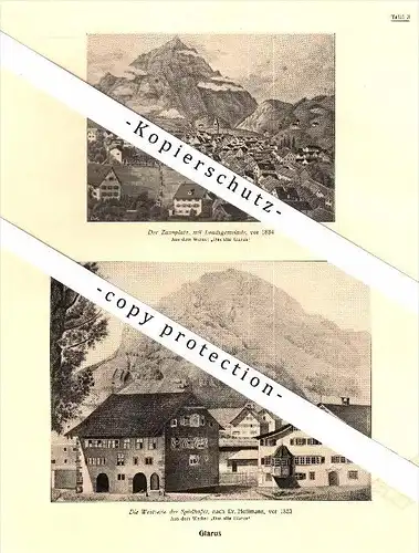Photographien  / Ansichten , 1919 , Elm und  Glarus , Prospekt , Fotos , Architektur !!!