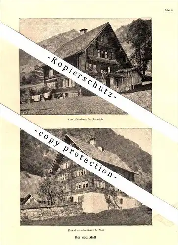 Photographien  / Ansichten , 1919 , Bilten, Elm und Matt , Prospekt , Fotos , Architektur !!!