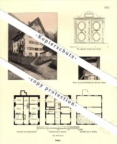 Photographien  / Ansichten , 1919 , Bilten und Mollis , Das Ritterhaus , Prospekt , Fotos , Architektur !!!