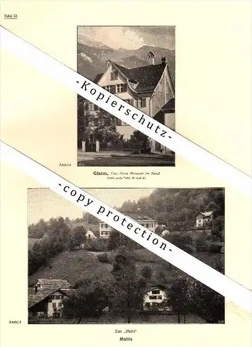 Photographien  / Ansichten , 1919 , Mollis und Dornhaus / Diesbach , Prospekt , Fotos , Architektur !!!