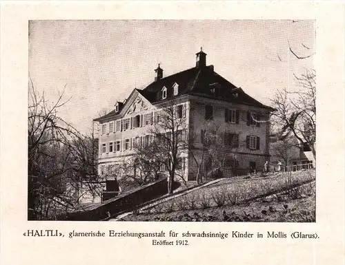 Photographie  / Ansicht , 1919 , Mollis , Erziehungsanstalt , Haus Haltli , Prospekt , Fotos , Architektur !!!