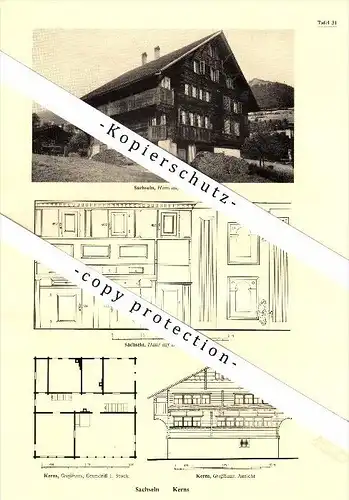 Photographien / Ansichten , 1937 , Wolfenschiessen , Sachseln und Kerns , Höchhaus , Prospekt , Fotos , Architektur !!!