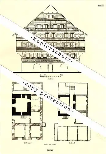 Photographien / Ansichten , 1937 , Sarnen , Haus am Grund , Prospekt , Fotos , Architektur !!!