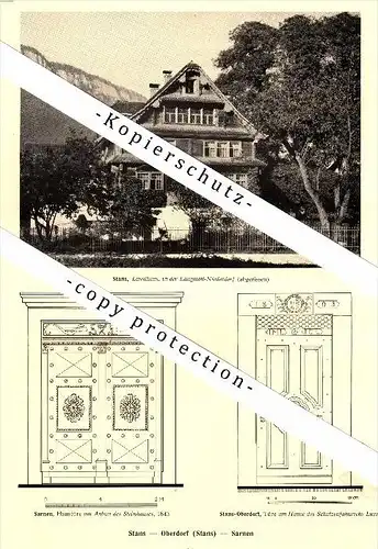 Photographien / Ansichten , 1937 , Stans , Buochs , Wiesenberg , Sarnen , Prospekt , Fotos , Architektur !!!