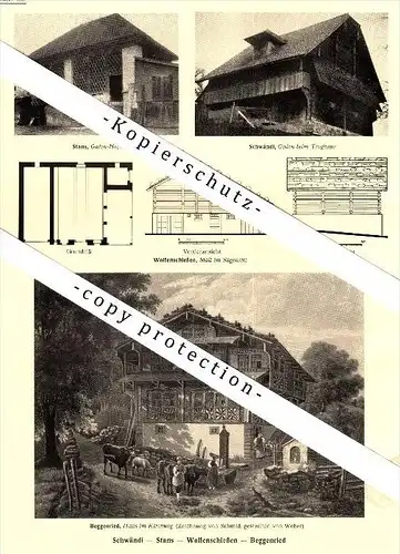 Photographien / Ansichten , 1937 , Stans , Schwändi , Beggenried , Buochs , Prospekt , Fotos , Architektur !!!