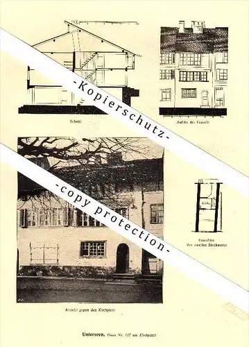 Photographien / Ansichten , 1917 , Unterseen bei Interlaken , Prospekt , Fotos , Architektur !!!