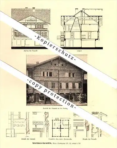 Photographien / Ansichten , 1917 , Matten bei Interlaken , Aarmühle , Prospekt , Fotos , Architektur !!!