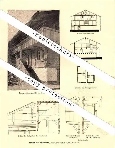 Photographien / Ansichten , 1917 , Matten bei Interlaken , Prospekt , Fotos , Architektur !!!
