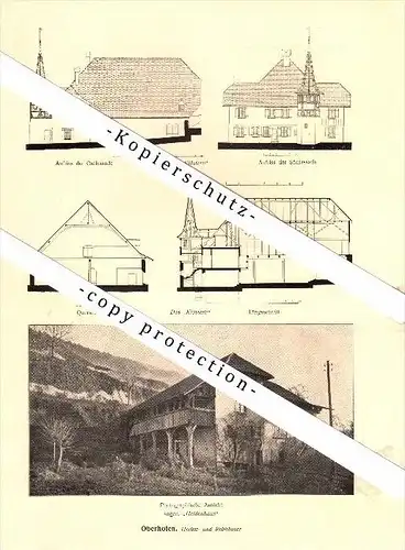 Photographien / Ansichten , 1917 , Oberhofen am Thunersee , Prospekt , Fotos , Architektur !!!