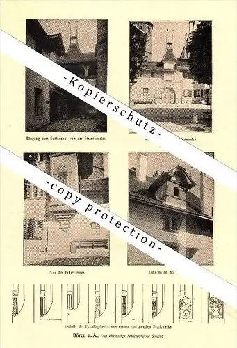 Photographien / Ansichten , 1917 , Büren an der Aare , Prospekt , Fotos , Architektur !!!