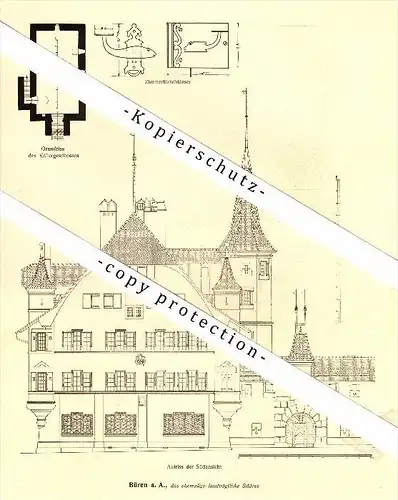Photographien / Ansichten , 1917 , Büren an der Aare , Prospekt , Fotos , Architektur !!!