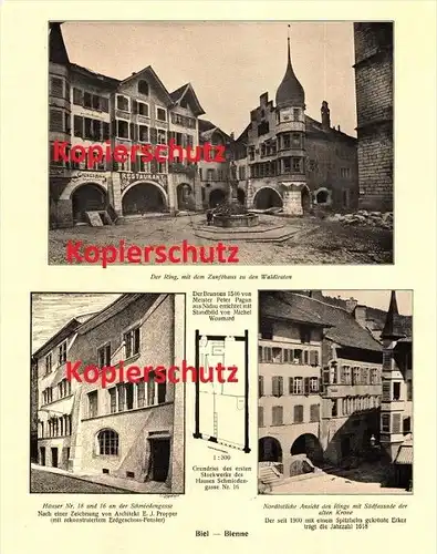 Photographien / Ansichten , 1917 , Biel / Bienne , Prospekt , Fotos , Architektur !!!