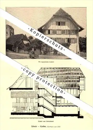 Photographien / Ansichten ,1917, Erlach - Cerlier , Prospekt , Fotos , Architektur !!!