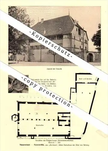 Photographien / Ansichten ,1917, Neuenstadt / Neuveville , Prospekt , Fotos , Architektur !!!