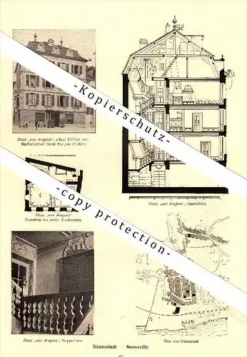 Photographien / Ansichten ,1917, Neuenstadt / Neuveville , Prospekt , Fotos , Architektur !!!