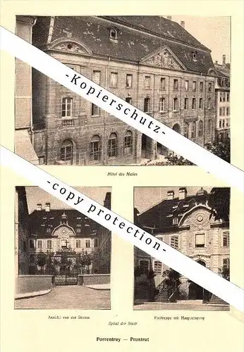 Photographien / Ansichten von 1917 , Porrentruy / Pruntrut , Hotel , Prospekt , Fotos , Architektur !!!