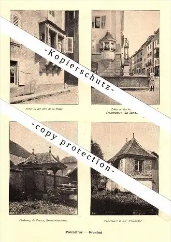 Photographien / Ansichten von 1917 , Porrentruy / Pruntrut , Prospekt , Architektur !!!