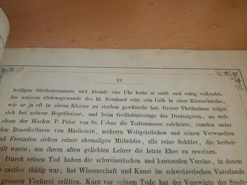 P. Urban Winistörfer , Gedenkblatt , 1860 , 21 Seiten , Schule , F. Fiala , Schwendimann  !!!