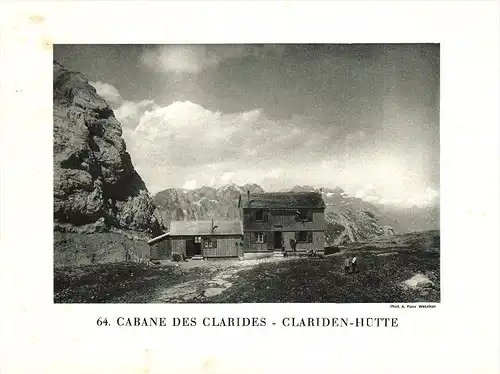 original Ansicht/ Photographie von 1927 , Claridenhütte , Linthal , ca. 20x13 , Berghütte !!!