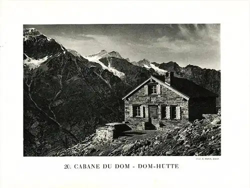 original Ansicht/ Photographie von 1927 , Domhütte , Randa , Uto ,  ca. 20x13 , Berghütte !!!