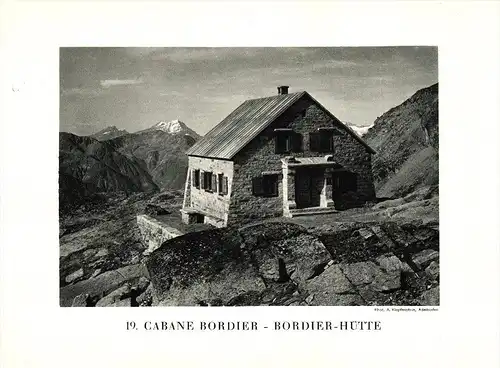 original Ansicht/ Photographie von 1927 , Bordierhütte , St. Niklaus , Saas Fee ,  ca. 20x13 , Berghütte !!!
