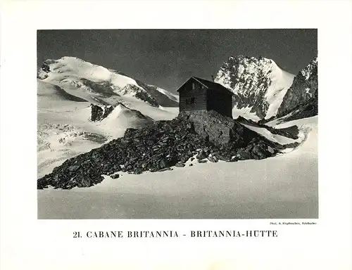 original Ansicht/ Photographie von 1927 , Britanniahütte , St. Niklaus , Genf , Saas Fee ,  ca. 20x13 , Berghütte !!!