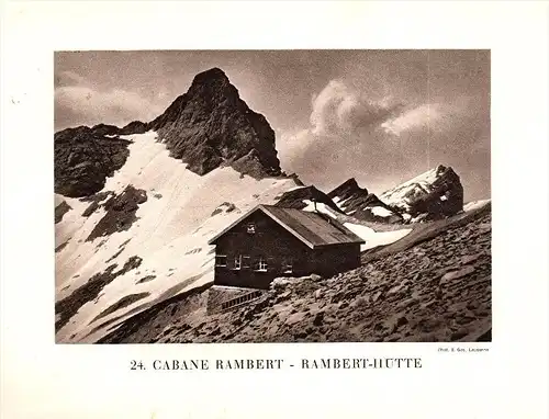 original Ansicht/ Photographie von 1927 , Ramberthütte , Basel , Randa , ca. 20x13 , Berghütte !!!