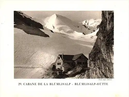 original Ansicht/ Photographie von 1927 , Blümlisalphütte , Kandersteg , Kiental , ca. 20x13 , Berghütte !!!