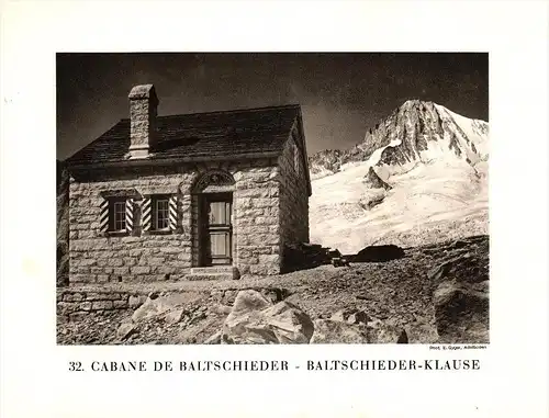 original Ansicht/ Photographie von 1927 , Baltschiederklause , Blümlisalp , Visp , 20x13 , Berghütte !!!