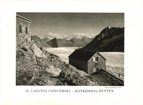 original Ansicht/ Photographie von 1927 , Konkordiahütte , Grindelwald , Fiesch , ca. 20x13 , Berghütte !!!