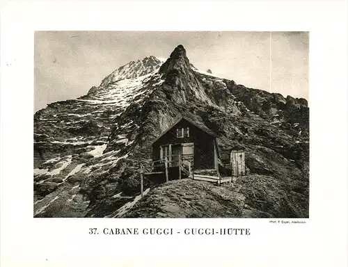 original Ansicht/ Photographie von 1927 , Guggihütte , Interlaken , Eigergletscher , ca. 20x13 , Berghütte !!!