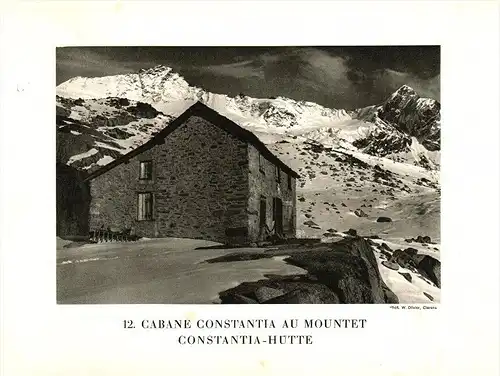 original Ansicht/ Photographie von 1927 , Constantiahütte , Zinal , Diablerets , ca. 20x13 , Berghütte !!!