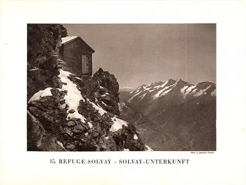original Ansicht/ Photographie von 1927 , Solvayhütte , Zermatt , ca. 20x13 , Berghütte !!!