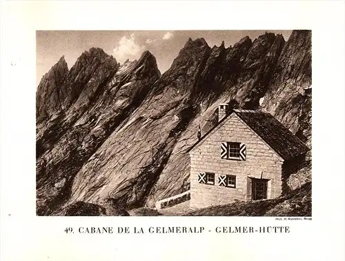 original Ansicht/ Photographie von 1927 , Gelmerhütte , Handeck , Brugg , ca. 20x13 , Berghütte !!!