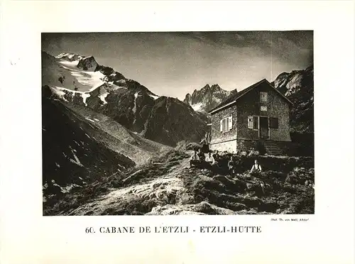 original Ansicht/ Photographie von 1927 , Etzli - Hütte , Amsteg , Sedrun , Thurgau , ca. 20x13 , Berghütte !!!