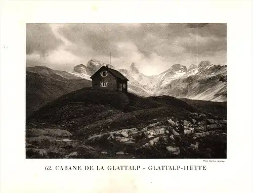 original Ansicht/ Photographie von 1927 , Glattalp - Hütte , Mythen , Linthal , ca. 20x13 , Berghütte !!!