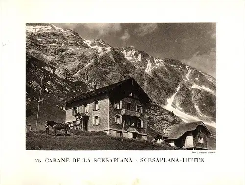 original Ansicht/ Photographie von 1927 , Scesaplana - Hütte , Seewis , Fanaz  ca. 20x13 , Berghütte !!!
