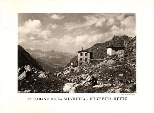 original Ansicht/ Photographie von 1927 , Silvretta - Hütte , Davos , Klosters , Galtürtal , ca. 20x13 , Berghütte !!!