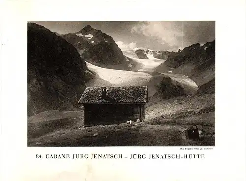 original Ansicht/ Photographie von 1927 , Jürg Jenatsch - Hütte , Bevers , St. Moritz , ca. 20x13 , Berghütte !!!
