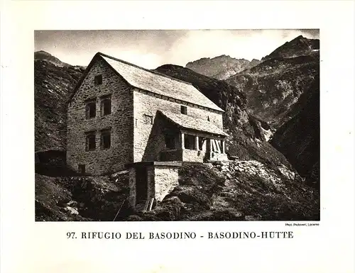 original Ansicht von 1927 , Basodino - Hütte , Bignasco , Airolo , Fusio , Locarno ,ca. 20x13 , Berghütte !!!